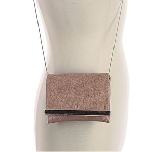 Carolina Herrera Beige Tan Leather Shoulder Bag small clutch chain